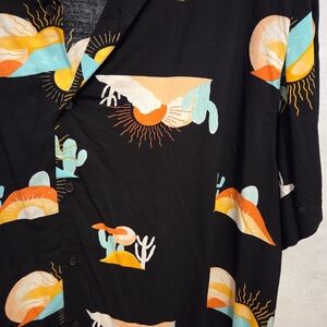 No Boundaries Men's Vintage Southwest Design‎ Graphic Button Down 2XL XXL